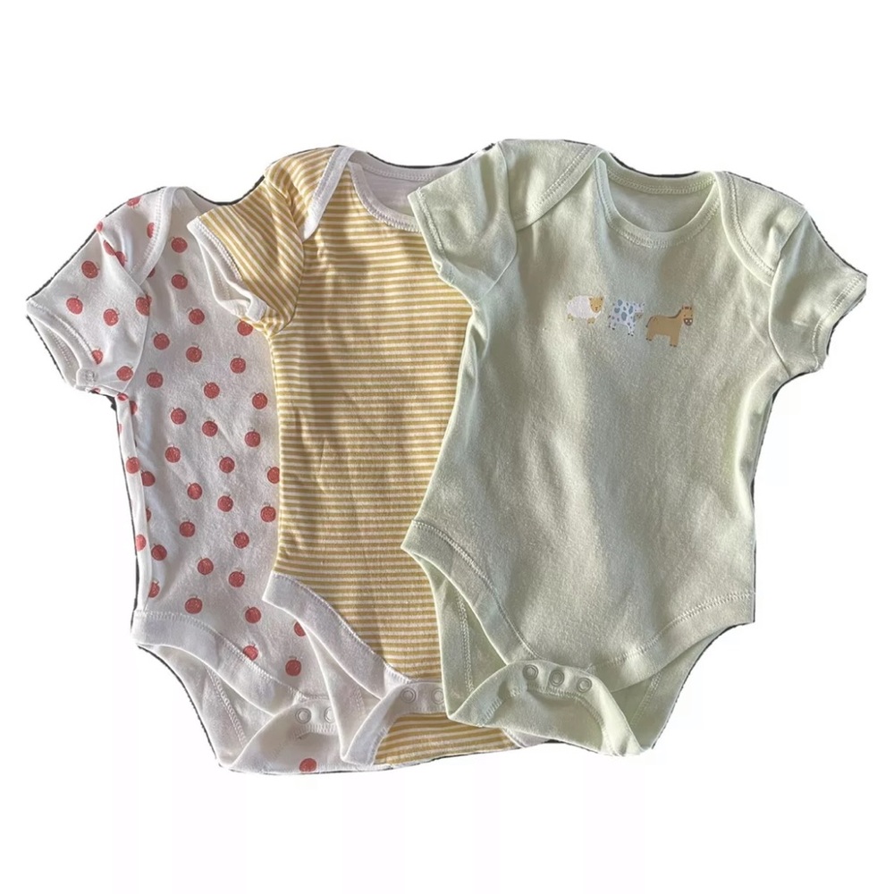 6-9 month short sleeve bodysuits bundle of three